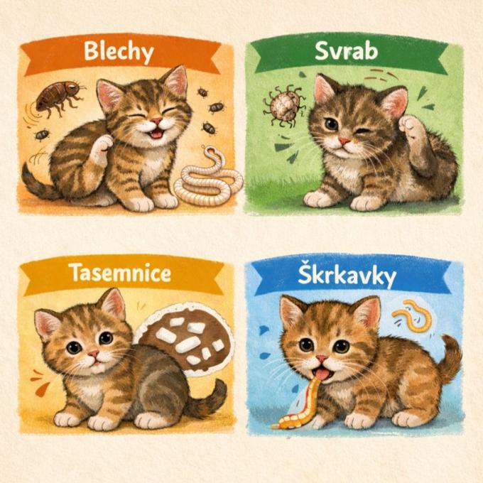 Odčervení pro kočičí smečku