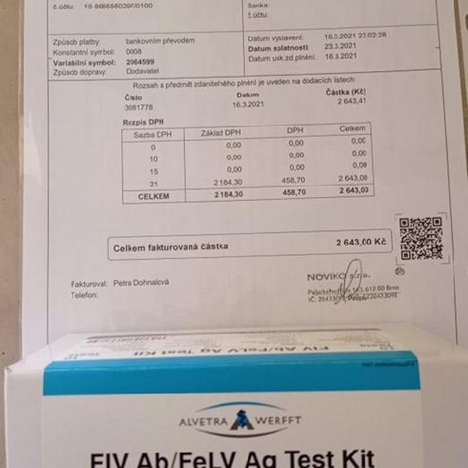 Testy na FeLV A FIV