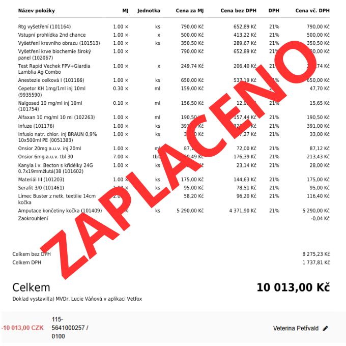 Veterinární výdaje