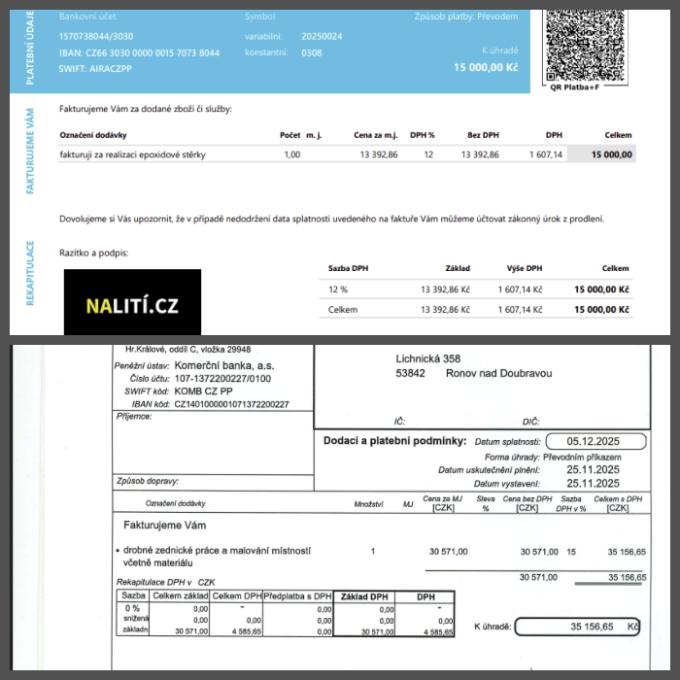 Rekonstrukce stěn a podlah po požáru