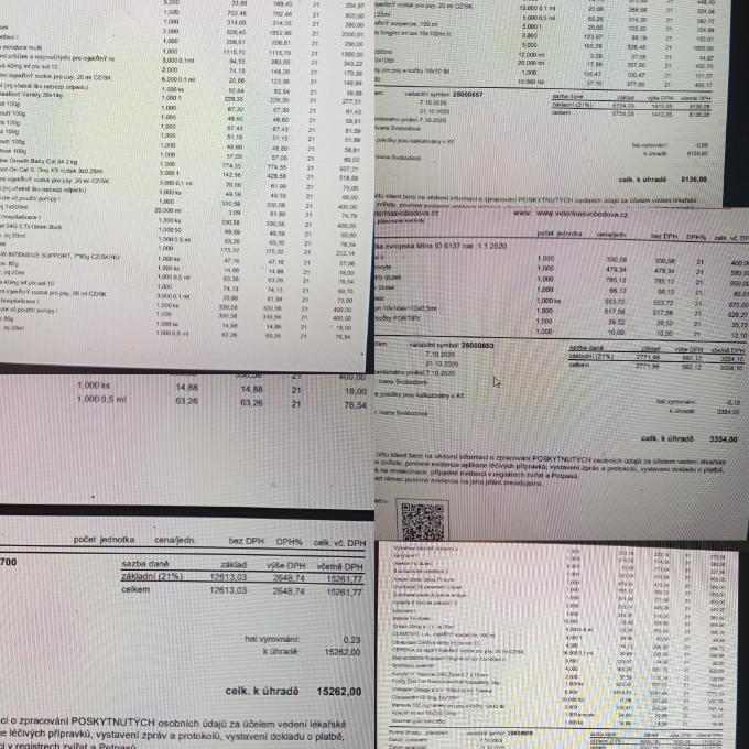 Pomoc se zaplacením faktur za Mínu