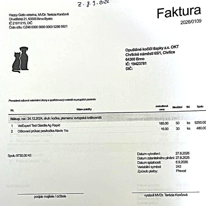 Veterinární náklady